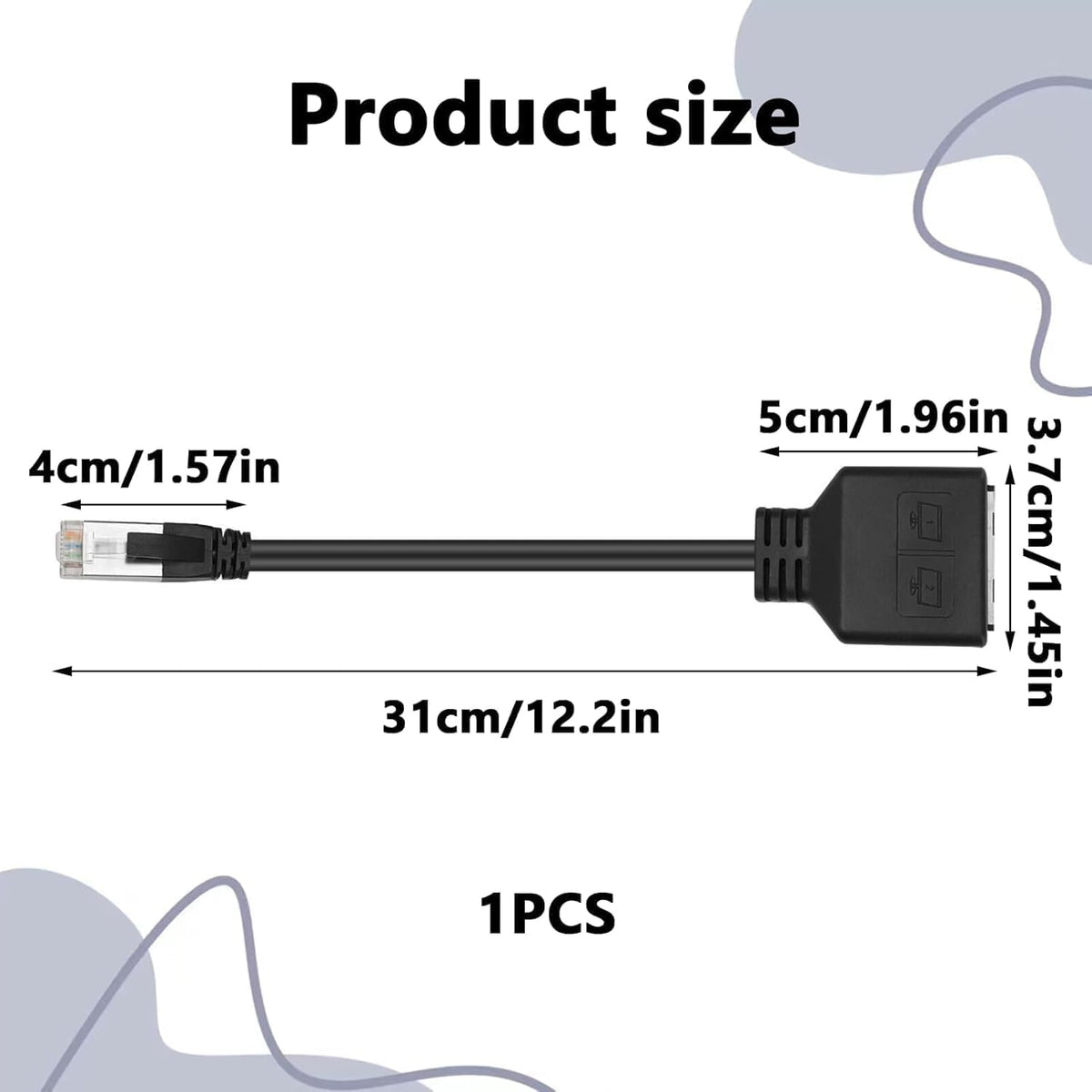 BIGTHREE Ethernet Cable Splitter, RJ45 Network Adapter, 1 to 2 Network Distributor, High-Speed Transmission Without Lag, Cat5, Cat5e, Cat6, Cat7, Cat8 Compatible, 10Gbps Speed.