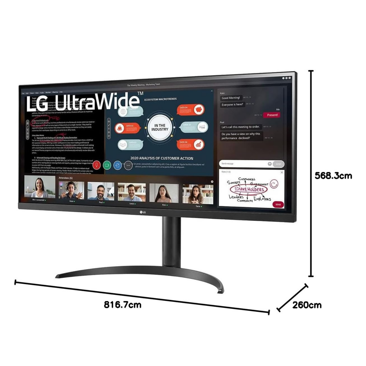 LG 34WP550 34-Inch 21:9 UltraWide Full HD (2560 x 1080) IPS Borderless Monitor with AMD FreeSync - Black