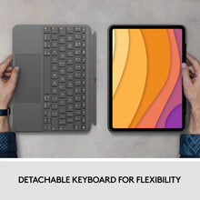 Logitech Combo Touch iPad Pro 12.9-inch (5th, 6th gen - 2021, 2022) Keyboard Case - Detachable Backlit Keyboard with Kickstand, Click-Anywhere Trackpad, Smart Connector - Grey; Arabic Layout