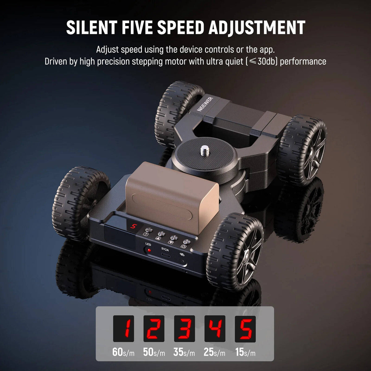 Neewer DL400 Upgraded Motorized Camera Slider Dolly with App Control, Ultra Quiet Powerful Dual Motor Drive, 5H Runtime, Compatible with GoPro iPhone Android Samsung Smartphone DSLR Camera Camcorder