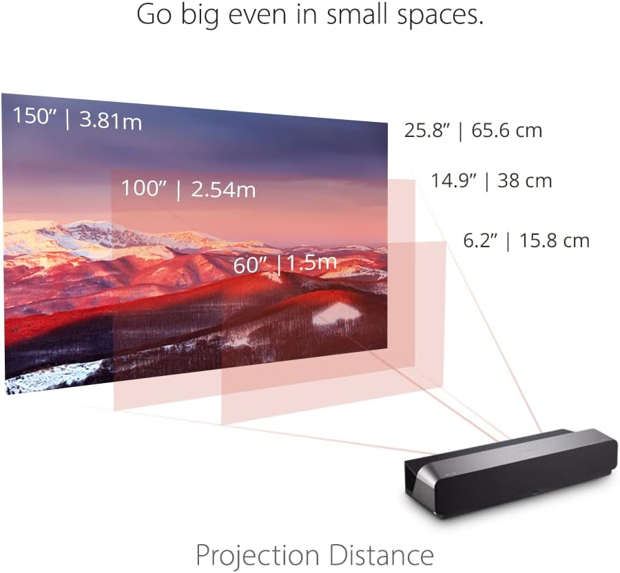 ViewSonic X1000-4K UHD 4K HDR Ultra Short Throw Smart LED Projector with Harman Kardon Soundbar and WiFi & Bluetooth