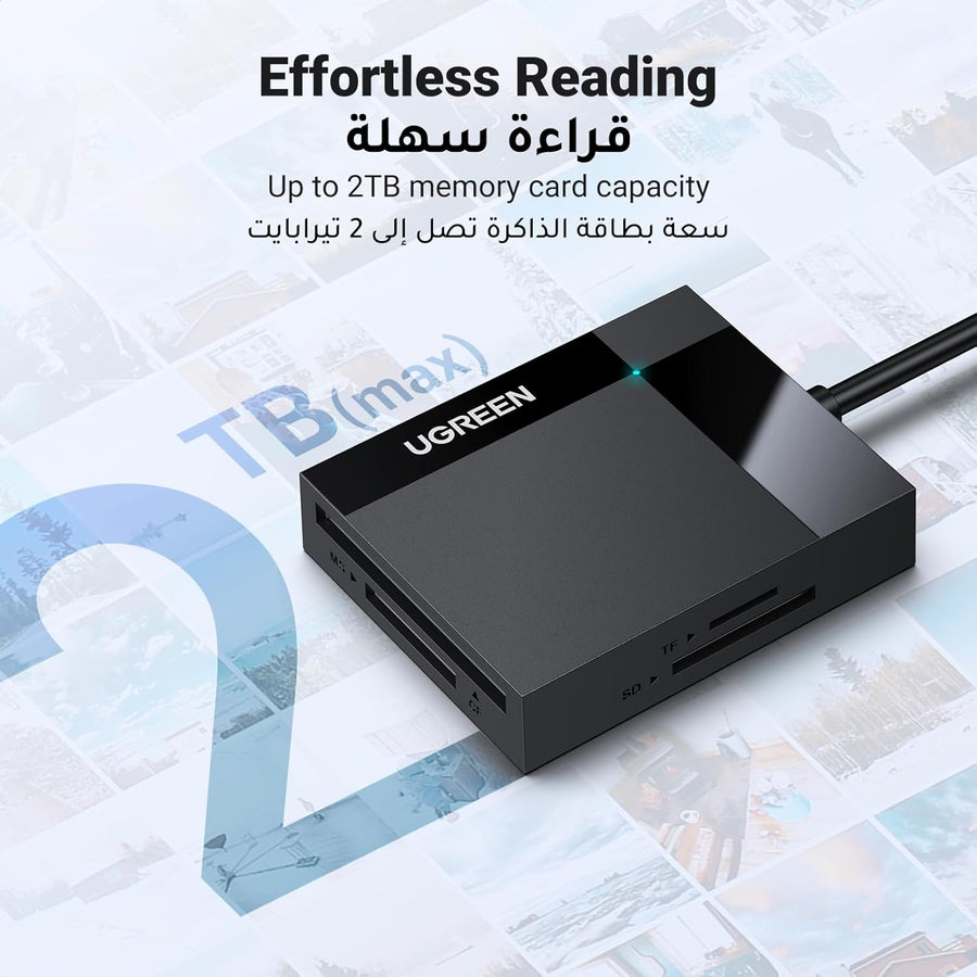 UGREEN USB 3.0 SD Card Reader 4-in-1 Micro SD Card Reader Memory Adapter 5Gbps for CF