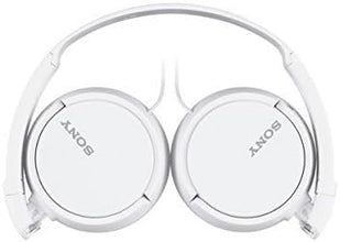 Sony MDR ZX110AP Wired On Ear Headphones with tangle free cable, 3.5mm Jack, Headset with Mic for Phone Calls, White, MDRZX110AP/W