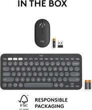 Logitech Pebble 2 Combo, Wireless Keyboard and Mouse, Quiet and Portable, Customisable, Logi Bolt, Bluetooth, Easy-Switch for Windows, macOS, iPadOS, Chrome, ARA Layout - Graphite