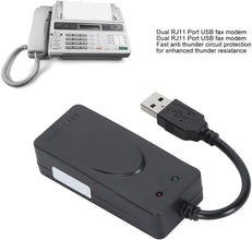 Gearwell USB 56K External Dial Up Fax Data Modem, Dual RJ11 Ports Support Caller ID Computer Laptop Fax Modem for Windows for Linux