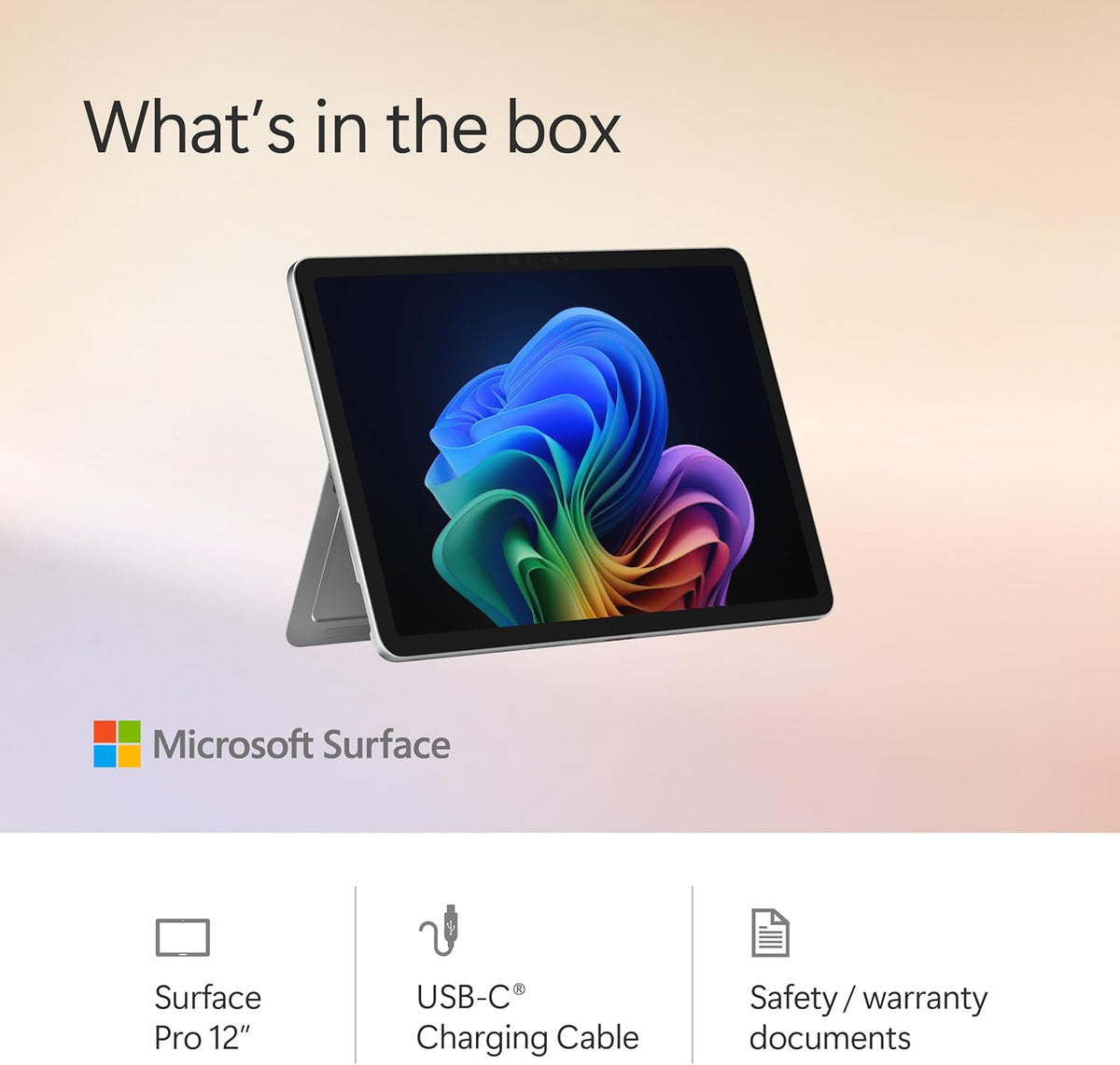 Microsoft Surface Pro 2-in-1 Laptop/Tablet (2025), Windows 11 Copilot+ PC, 12" Touchscreen Display, Snapdragon X Plus (8 Core), 16GB RAM, 256GB Storage, Platinum
