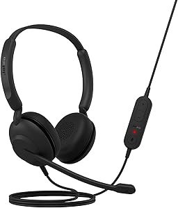 Jabra Evolve 10 Wired Headset with Noise-Cancelling Microphone for PC/Laptop Use – Easy USB-A Setup - TCO Certified – Lightweight Design - Inline Call/Volume Controls for Online Meetings - Black
