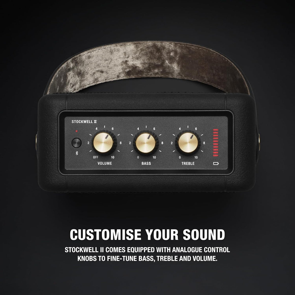 Marshall Stockwell II Wireless Portable Bluetooth Speaker 20+ Hours 20W - Black & Brass