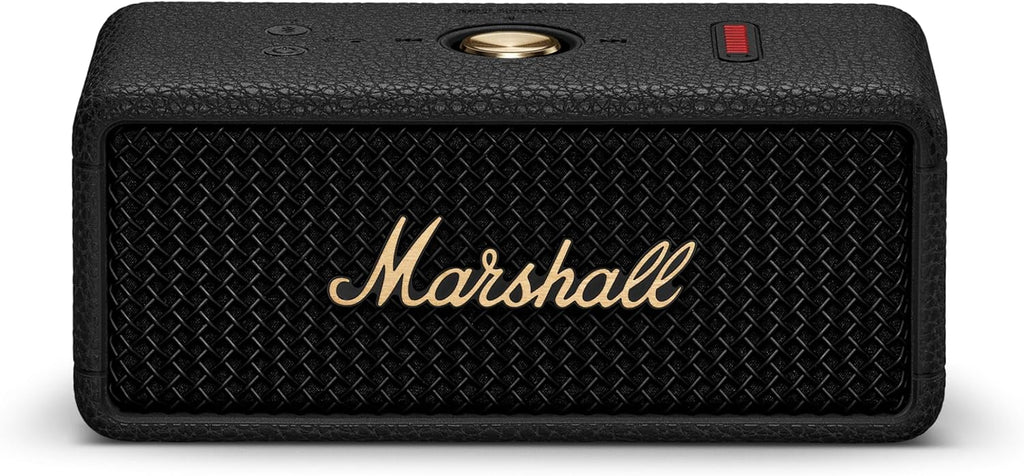 Marshall Emberton III Portable Bluetooth Speaker - Water Resistant Wireless Speaker Portable Speaker with 32+ Hours of Playtime - Black and Brass