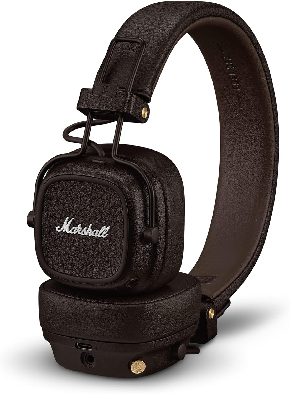 Marshall Major IV Foldable Bluetooth Wireless Headphones – 80+ Hours Playtime, Wireless Charging, Custom Drivers (Brown) - Open Box (100% Fully Working) Marshall