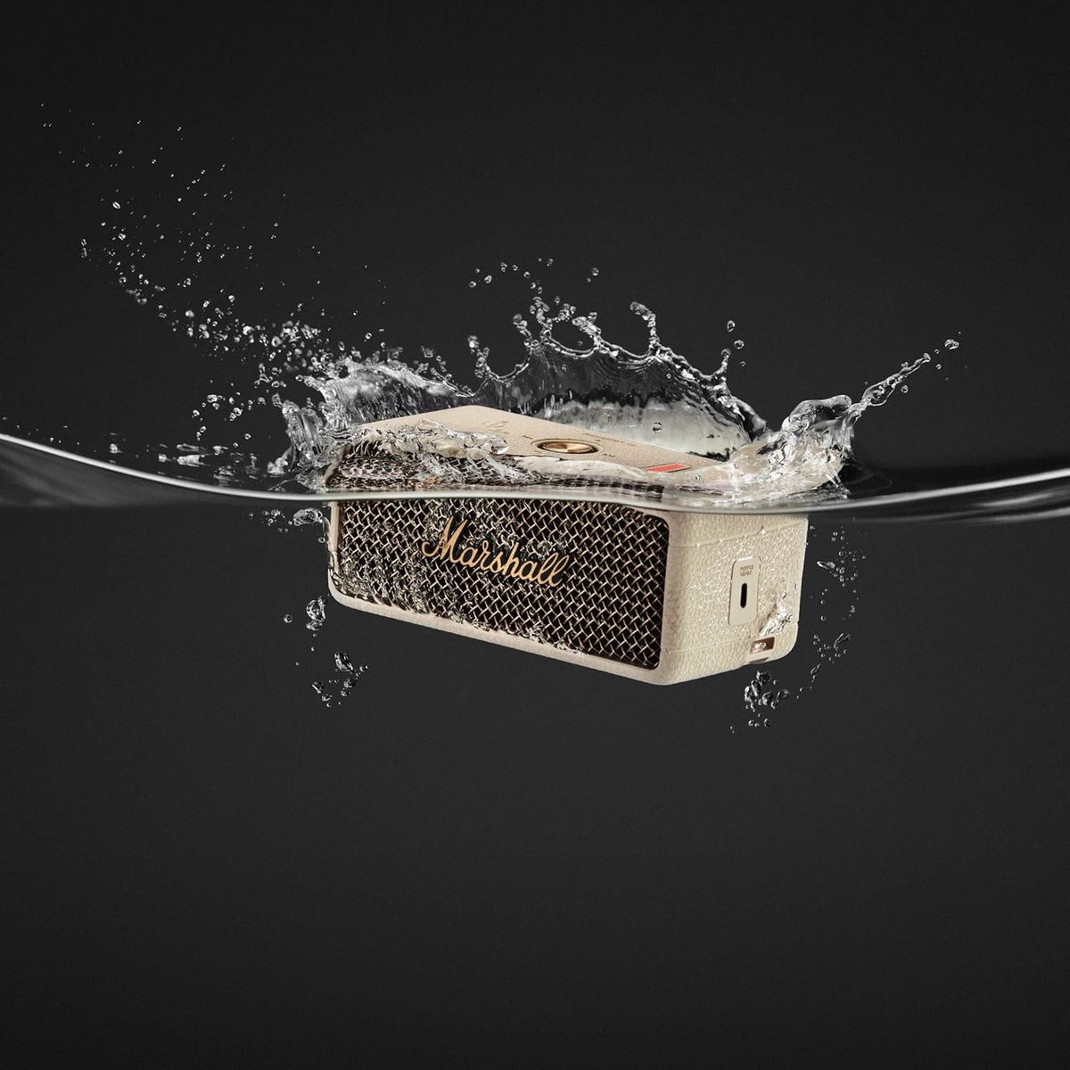 Marshall Emberton III Portable Bluetooth Speaker - Water Resistant Wireless Speaker Portable Speaker with 32+ Hours of Playtime - Cream