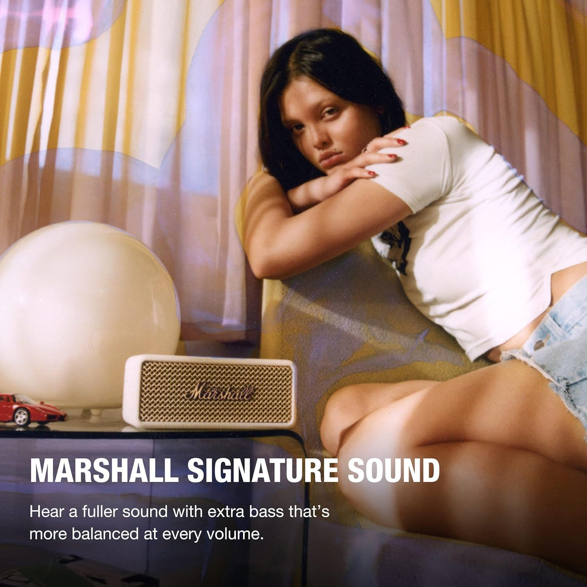 Marshall Emberton III Portable Bluetooth Speaker - Water Resistant Wireless Speaker Portable Speaker with 32+ Hours of Playtime - Cream