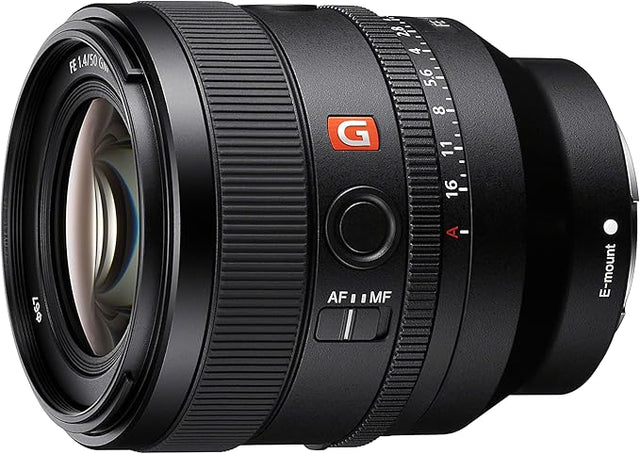 Sony SEL50F12GM Full Frame FE 50 mm F1.2 G Master Prime Lens, Black