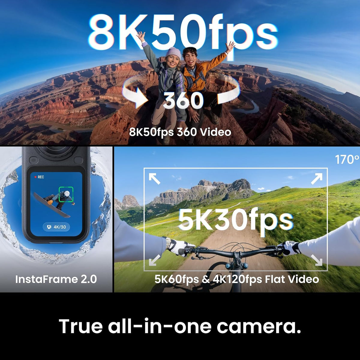 Insta360 X6 Essentials Bundle Black - 8K 360 Camera with 1/1.1'' Sensors