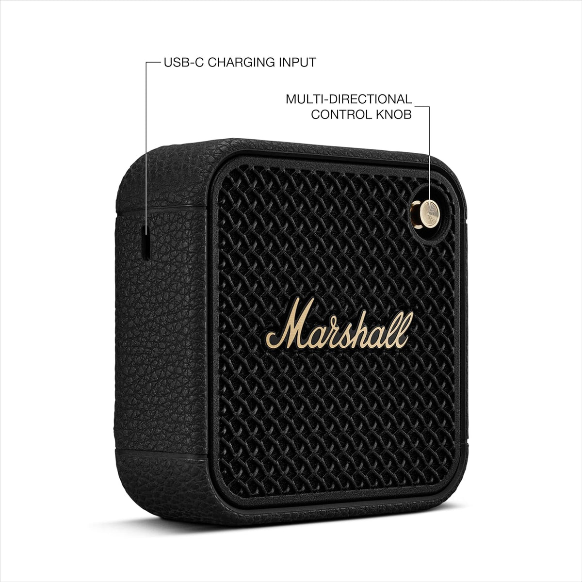 Marshall Willen II Wireless Bluetooth Speaker, Over 17+ Hours Playtime, IP67 Waterproof - Black and Brass