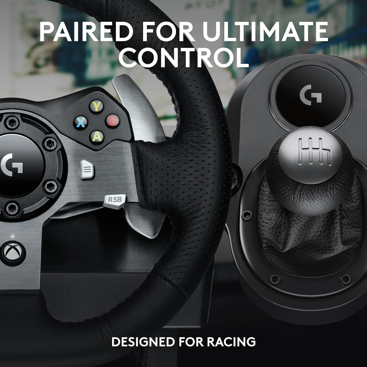 Logitech G920 Driving Force Racing Wheel for Xbox One and PC & Driving Force Racing Shifter for G29 and G920  941-000130, Black