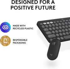Logitech Pebble 2 Combo, Wireless Keyboard and Mouse, Quiet and Portable, Customisable, Logi Bolt, Bluetooth, Easy-Switch for Windows, macOS, iPadOS, Chrome, ARA Layout - Graphite