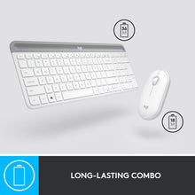 Logitech MK470 Slim Wireless Keyboard and Mouse Combo - Modern Compact Layout, Ultra Quiet, 2.4 GHz USB Receiver, Plug n' Play Connectivity, Compatible with Windows - White