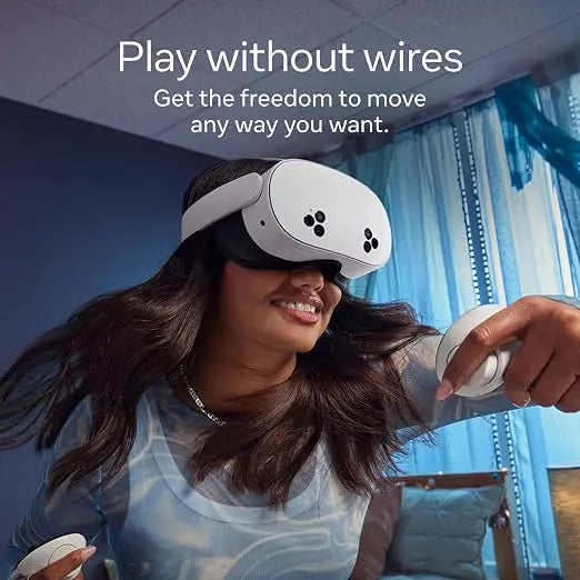 Meta Quest 3S 128GB All-in-One VR Headset – High-Resolution Mixed Reality, Touch Plus Controllers, White - Open Box (Box Damage - 100% Fully Working) - Kherajani Computers