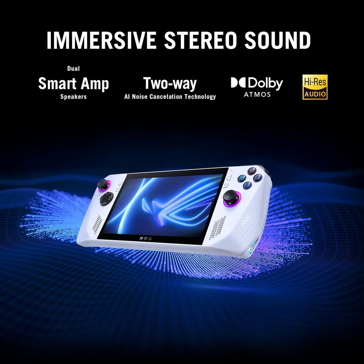 ASUS ROG Ally RC71L White Gaming Handheld, AMD Ryzen Z1 Extreme 16GB 512GB SSD, Radeon Navi3, WIN11 HOME, 7-inch 120Hz/7ms, Gorilla Glass DXC, Touch Screen, Fingerprint