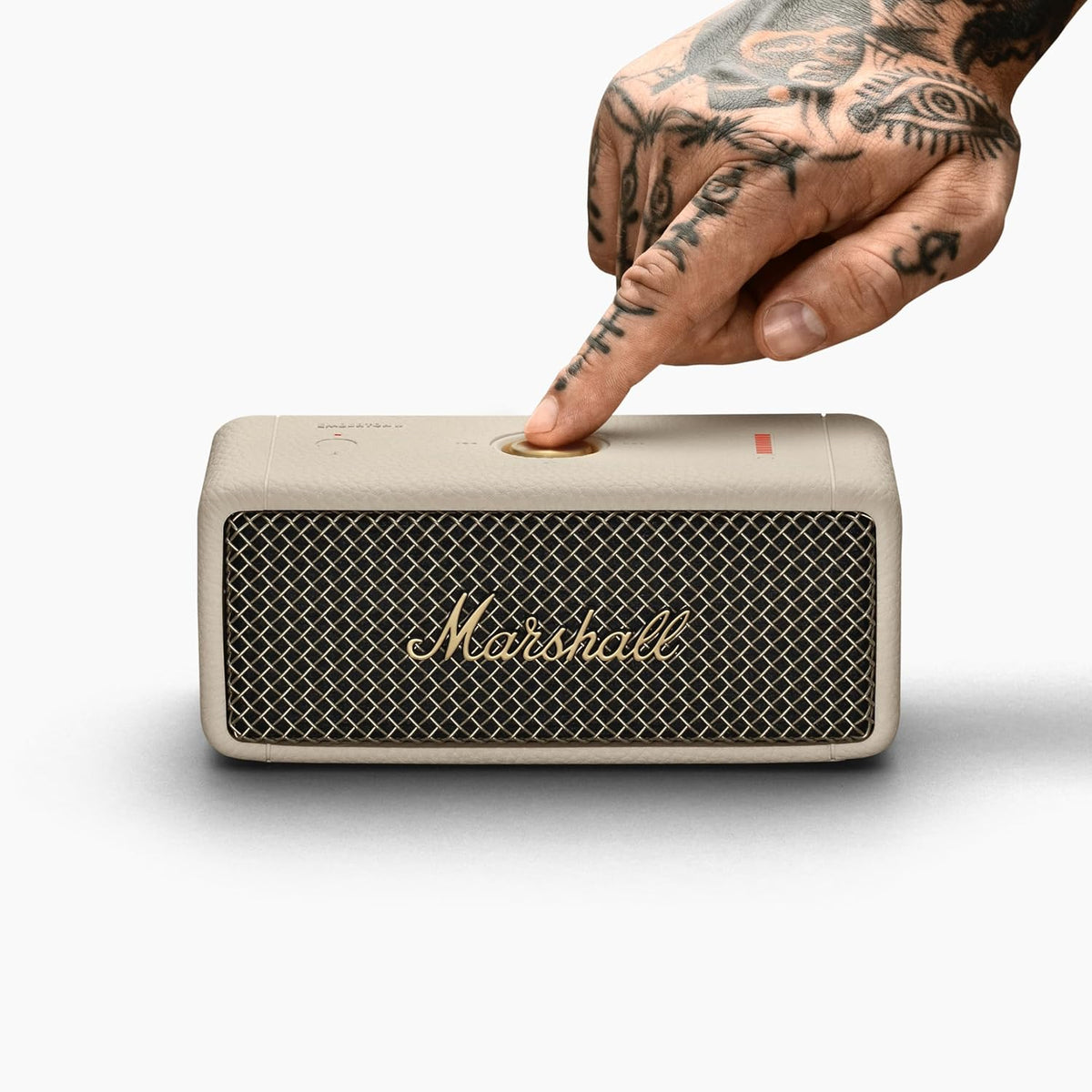 Marshall Emberton 2 Portable Bluetooth Speakers - Water Resistant Wireless Speakers Portable Speaker 30 Hour of Playtime - Cream