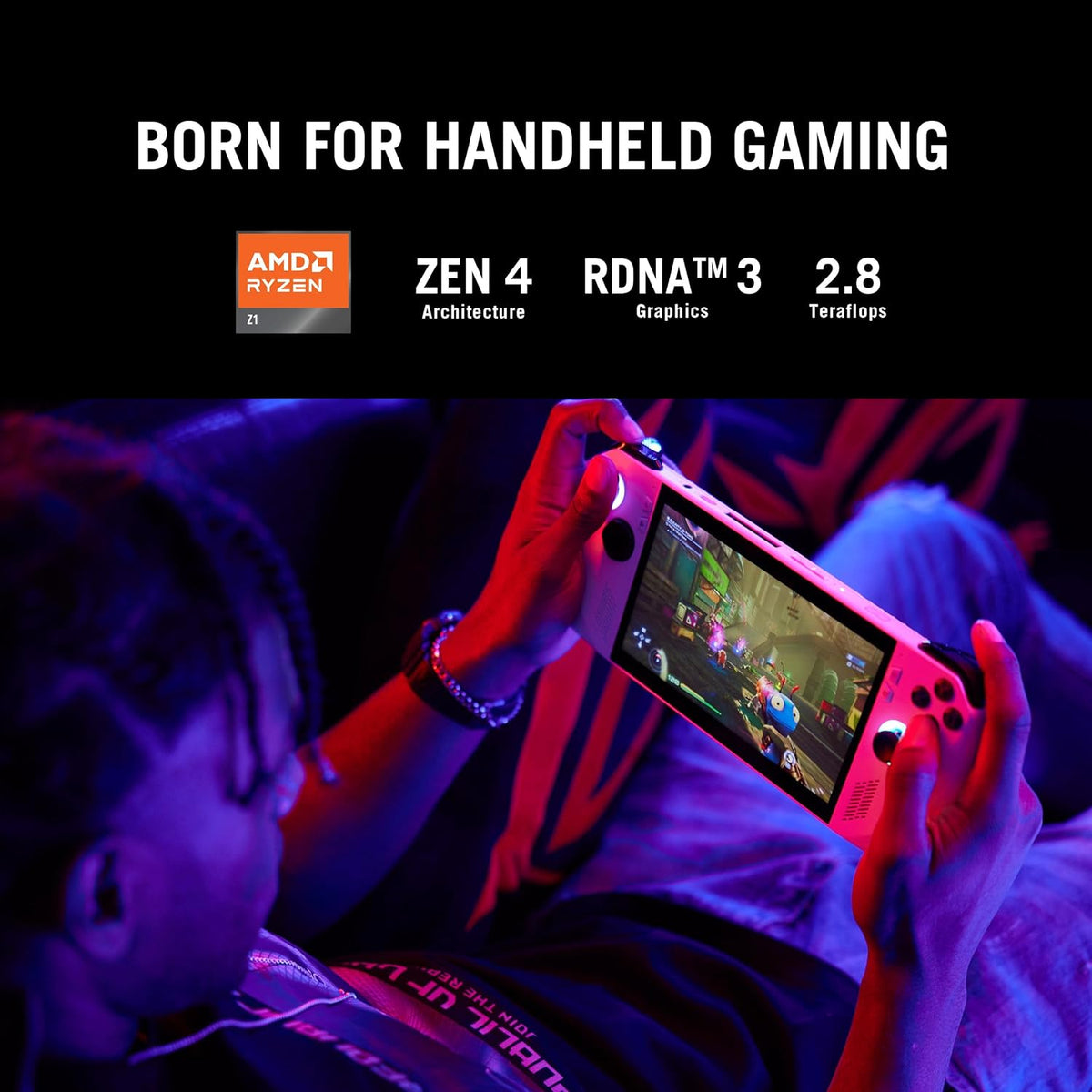 ASUS ROG Ally RC71L-NH019W (White) Gaming Handheld, AMD Ryzen Z1 Processor 16GB 512GB SSD, AMD Radeon, WINDOWS 11 HOME, 7-inch 120Hz/7ms, Gorilla Glass DXC, Touch Screen