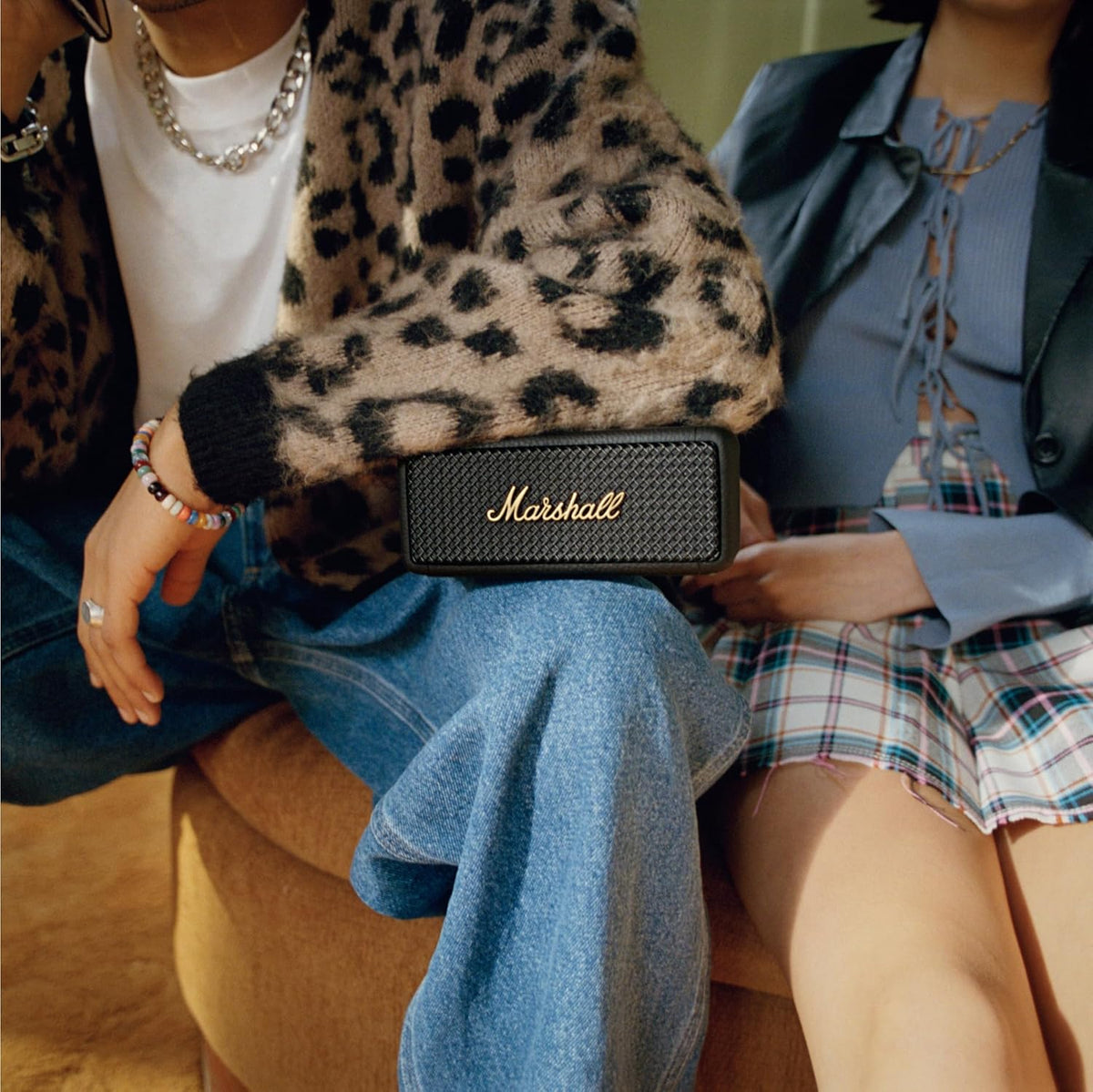 Marshall Emberton II Portable Bluetooth Speakers - Water Resistant Wireless Speakers Portable Speaker 30+ Hour of Playtime - Black and Brass