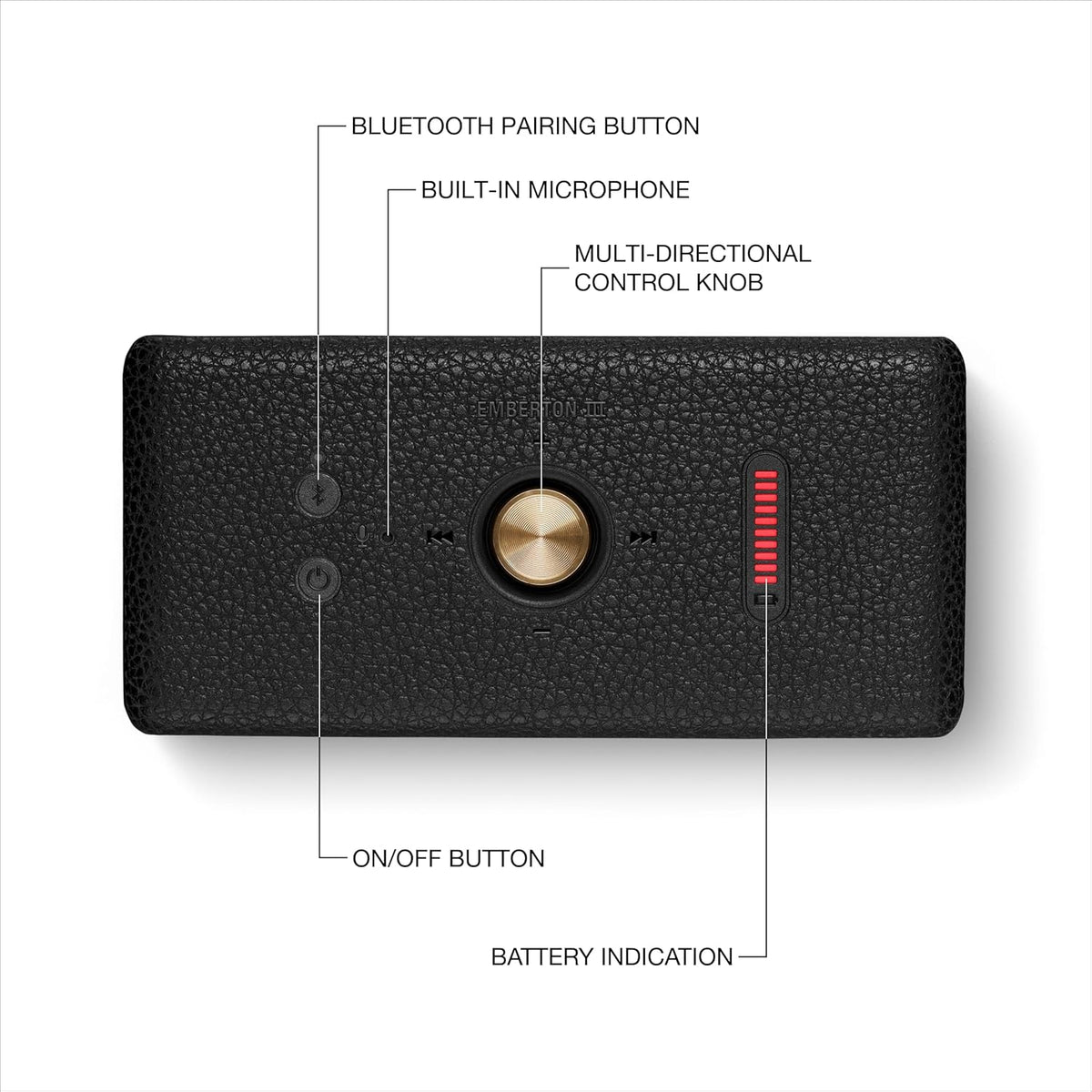 Marshall Emberton III Portable Bluetooth Speaker Black/Brass