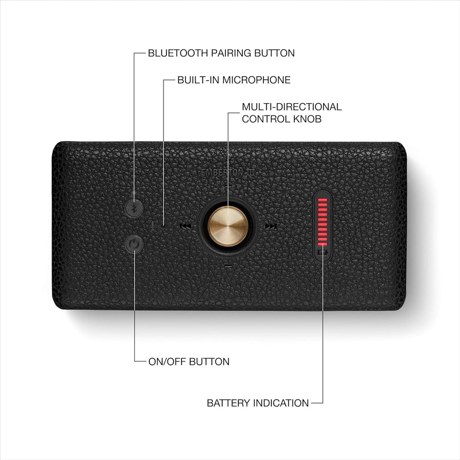 Marshall Emberton III Portable Bluetooth Speaker Black/Brass