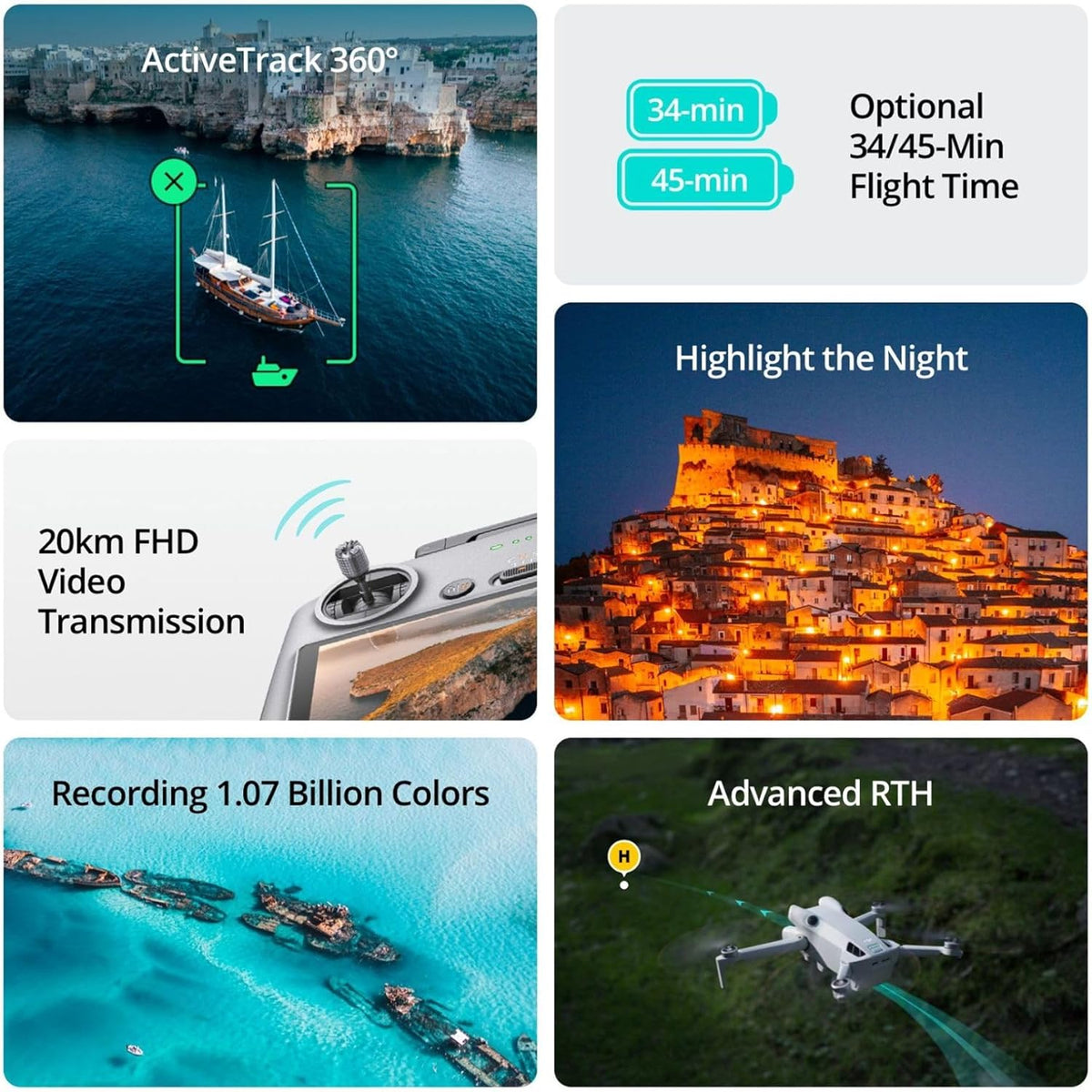 dji Mini 4 Pro (RC 2) Folding Mini-Drone 4K HDR Video Camera Under 0.549 lbs/249g