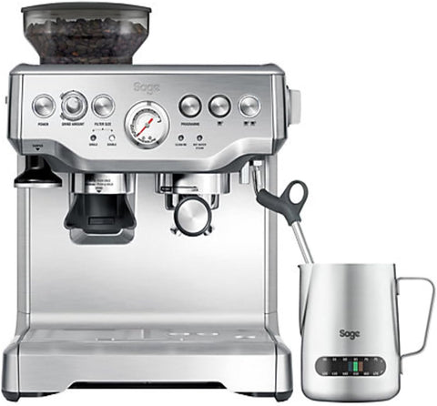Sage - The Barista Express - Bean to Cup Coffee Machine with Grinder and Milk Frother, Brushed Stainless Steel - UAE Version, 2 Year Manufacturer Warranty