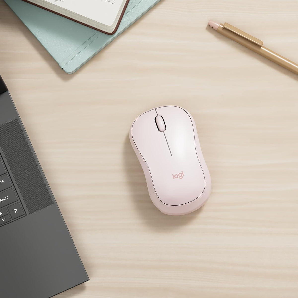 Logitech M240 Silent Bluetooth Mouse, Wireless, Compact, Portable, Smooth Tracking, 18-Month Battery, for Windows, macOS, ChromeOS, Compatible with PC, Mac, Laptop, Tablets - Rose