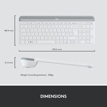 Logitech MK470 Slim Wireless Keyboard and Mouse Combo - Modern Compact Layout, Ultra Quiet, 2.4 GHz USB Receiver, Plug n' Play Connectivity, Compatible with Windows - White