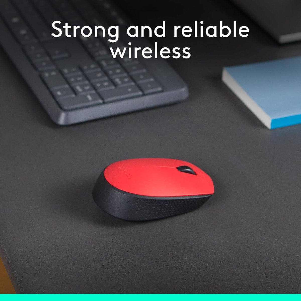 Logitech M171 Wireless Mouse for PC, Mac, Laptop, 2.4 GHz with USB Mini Receiver, Optical Tracking, 12-Months Battery Life, Ambidextrous - Red