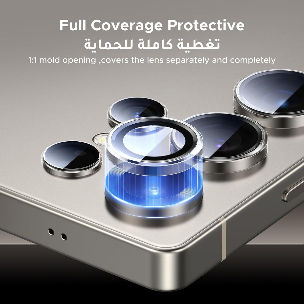 UGREEN S25 Ultra Camera Lens Protector [Ultimate Shatterproof][High Transparency][Case Friendly] Phone Lens Cover Tempered Glass Camera Protector Only Fit for Galaxy S25 Ultra-1 Pack