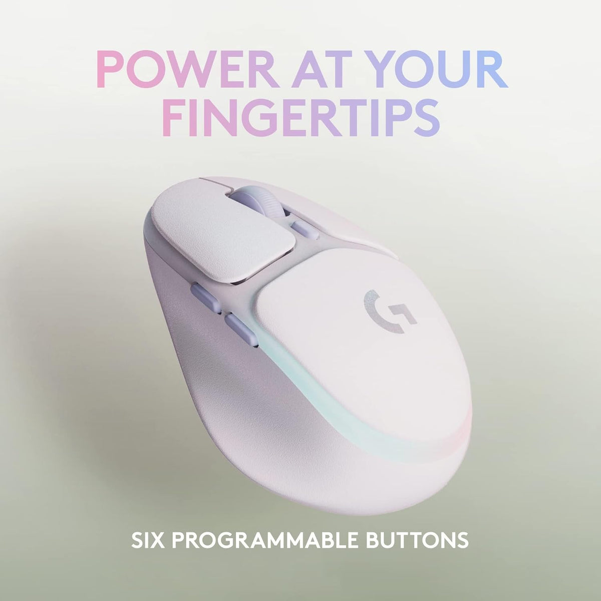 Logitech G G705 Wireless Gaming Mouse, Customisable LIGHTSYNC RGB Lighting, LIGHTSPEED Wireless, Bluetooth Connectivity, Lightweight, PC/Mac/Laptop - White Mist