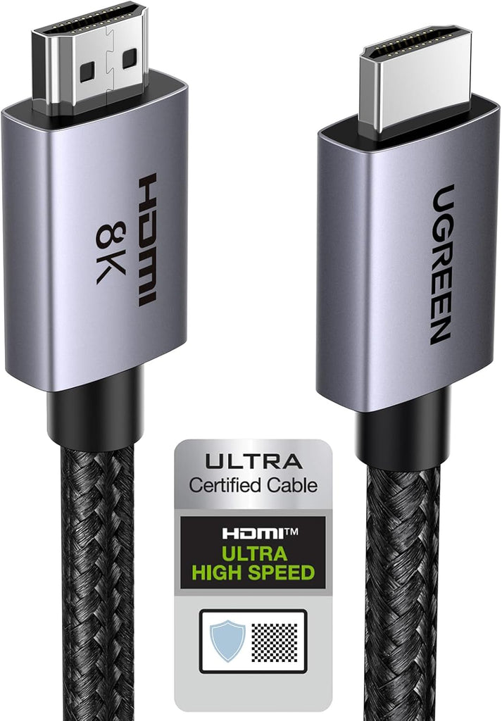 UGREEN 8K HDMI 2.1 Cable 0.5M, 48Gbps Certified Ultra High-speed HDMI Cord, 8K@60HZ,4K@240HZ/144HZ/120HZ, Support eARC/Dolby/HDR 10+/HDCP 2.2&2.3, Compatible for PS5/Xbox Series X/MacBook Pro/Blu-ray