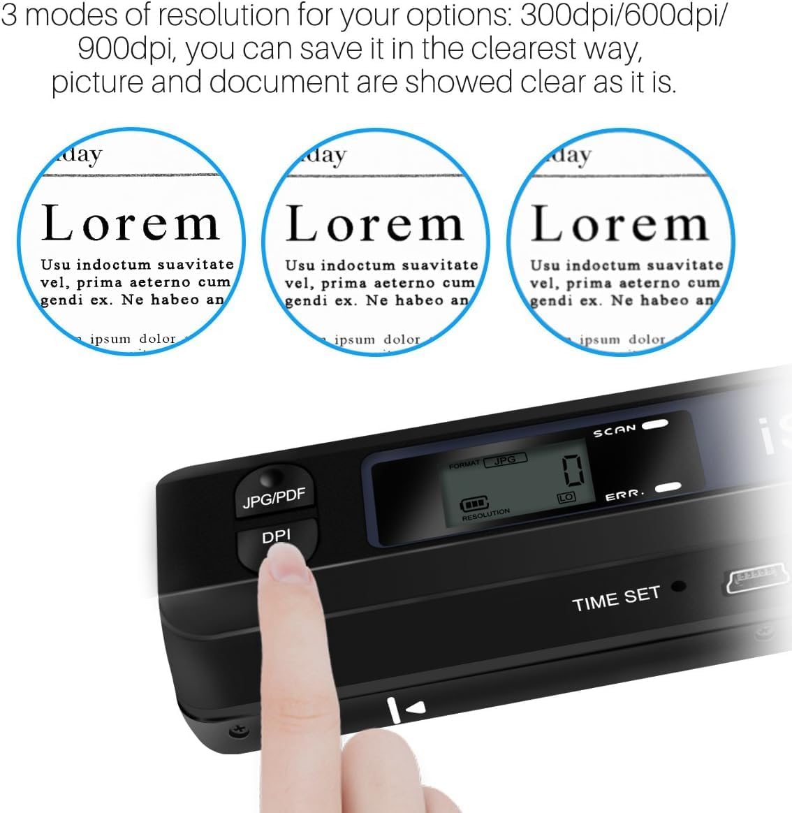 BIGTHREE Handheld Scanners, Wand Scanners, Portable Handheld Scanner, Document Scanner, Long-lasting Availability, for Picture Receipts, Books, JPG/PDF Format Selection, Micro SD Card.