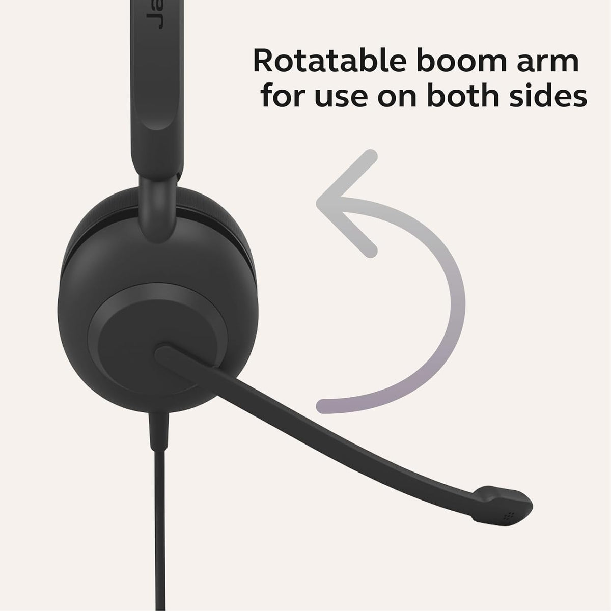 Jabra Evolve 10 Wired Headset with Noise-Cancelling Microphone for PC/Laptop Use – Easy USB-A Setup - TCO Certified – Lightweight Design - Inline Call/Volume Controls for Online Meetings - Black