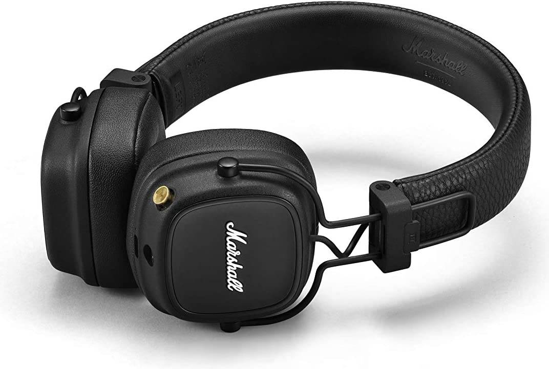 Marshall Major IV Foldable Bluetooth Headphones, With Wireless Charging, 80 Hours of Playtime, 20Hz - 20kHz Frequency Response, 40mm Speaker Diameter, Over Ear, Black | Major IV