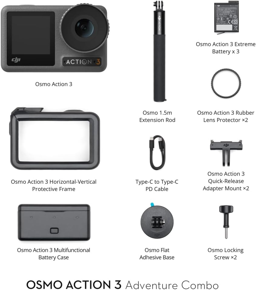 DJI Osmo Action 3 Adventure Combo Waterproof Action Camera