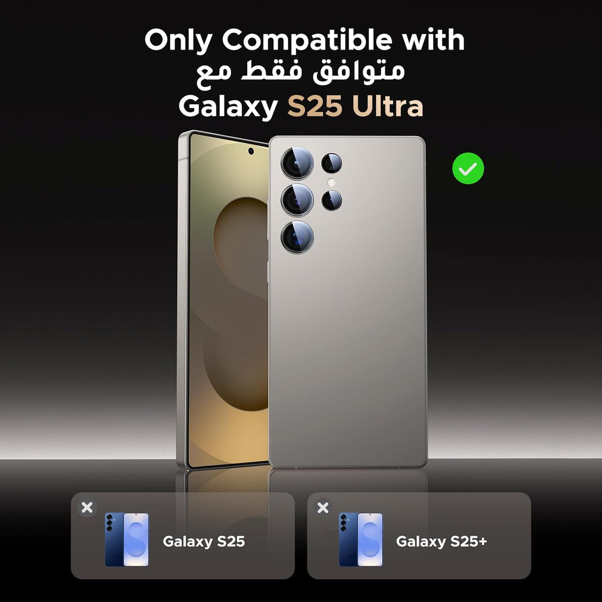 UGREEN S25 Ultra Camera Lens Protector [Ultimate Shatterproof][High Transparency][Case Friendly] Phone Lens Cover Tempered Glass Camera Protector Only Fit for Galaxy S25 Ultra-1 Pack