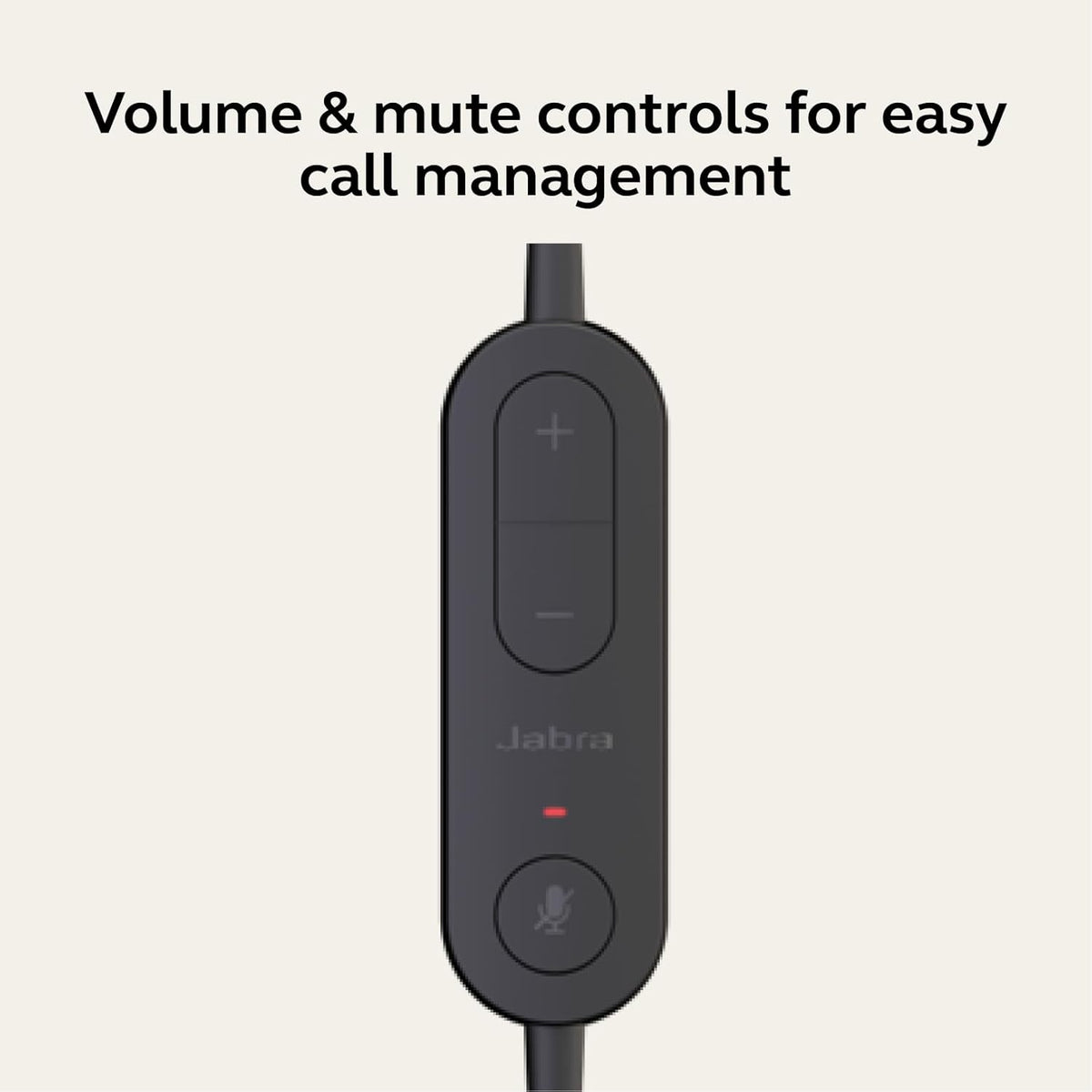 Jabra Evolve 10 Wired Headset with Noise-Cancelling Microphone for PC/Laptop Use – Easy USB-A Setup - TCO Certified – Lightweight Design - Inline Call/Volume Controls for Online Meetings - Black