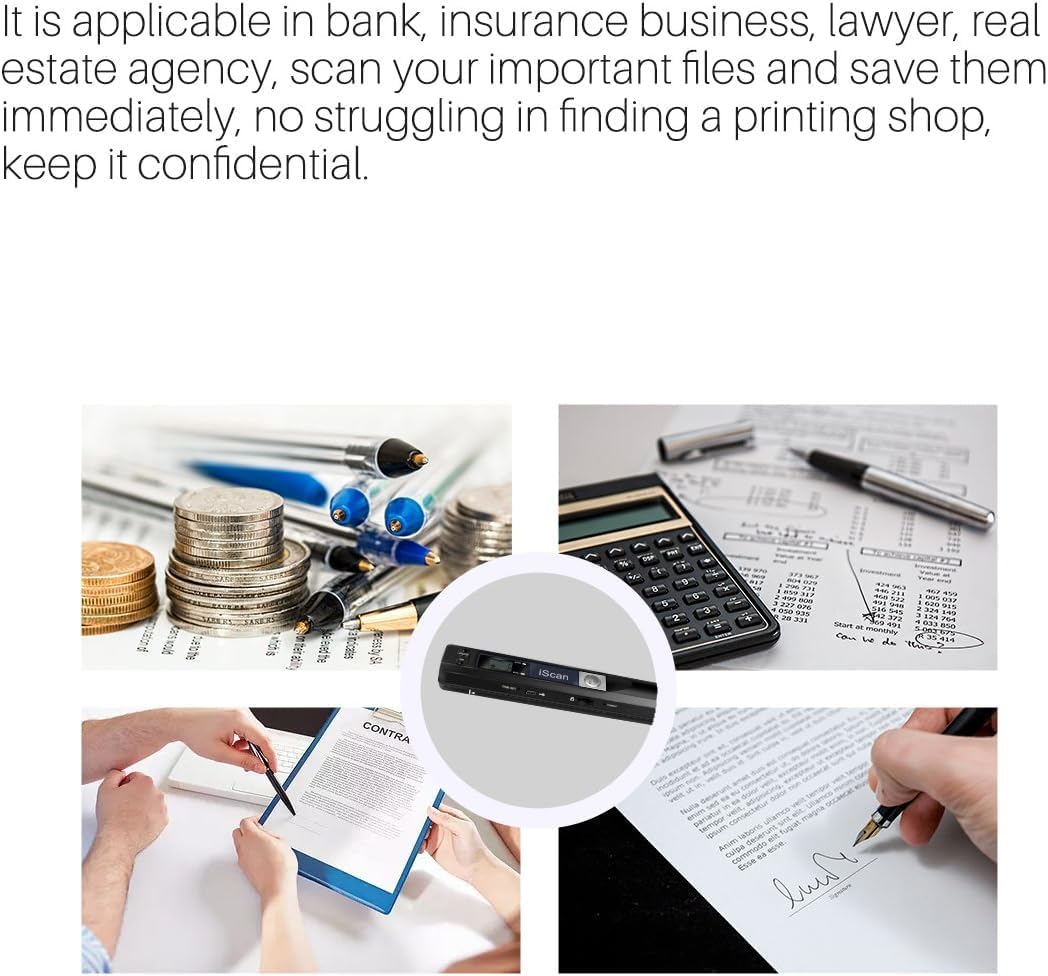 BIGTHREE Handheld Scanners, Wand Scanners, Portable Handheld Scanner, Document Scanner, Long-lasting Availability, for Picture Receipts, Books, JPG/PDF Format Selection, Micro SD Card.