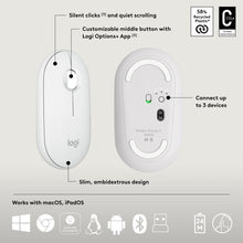 Logitech Pebble 2 Combo, Wireless Keyboard and Mouse, Quiet and Portable, Customisable, Logi Bolt, Bluetooth, Easy-Switch for Windows, macOS, iPadOS, Chrome - White