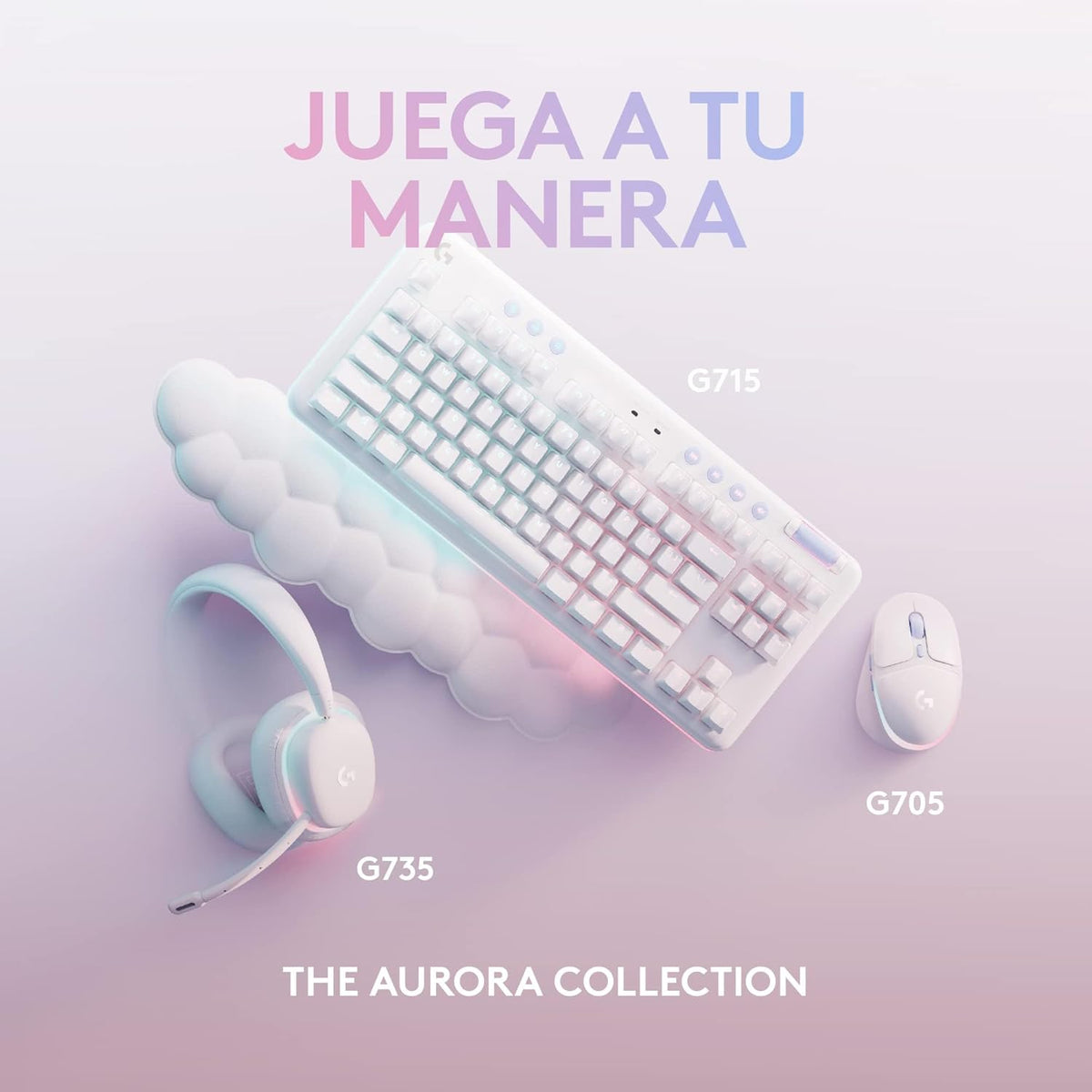Logitech G G705 Wireless Gaming Mouse, Customisable LIGHTSYNC RGB Lighting, LIGHTSPEED Wireless, Bluetooth Connectivity, Lightweight, PC/Mac/Laptop - White Mist