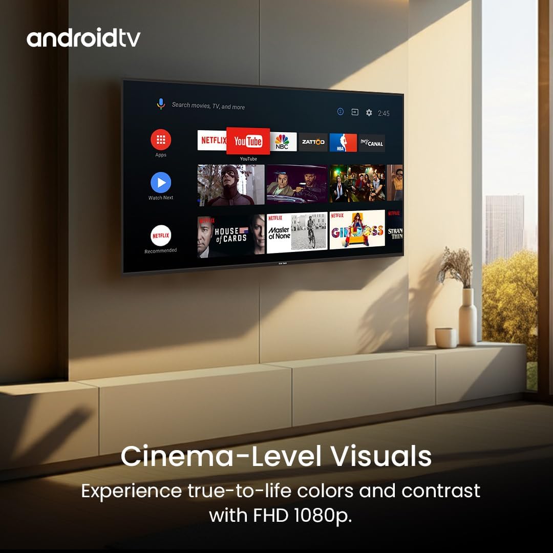 STAR TRACK LED Smart TV, HD, 43 Inch, Android 14.0, T2S2, A+ Screen, WiFi, MIRACAST, Netflix, YouTube, Prime Video, HDMI, USB Comes with Edgeless frame(43)