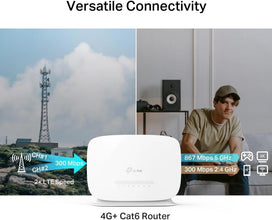 TP-Link 4G+ Cat6 AC1200 Wireless Dual Band Gigabit Router | 4G Mobile Router with Nano Sim | MU-MIMO technology, Easy Setup - Archer MR505