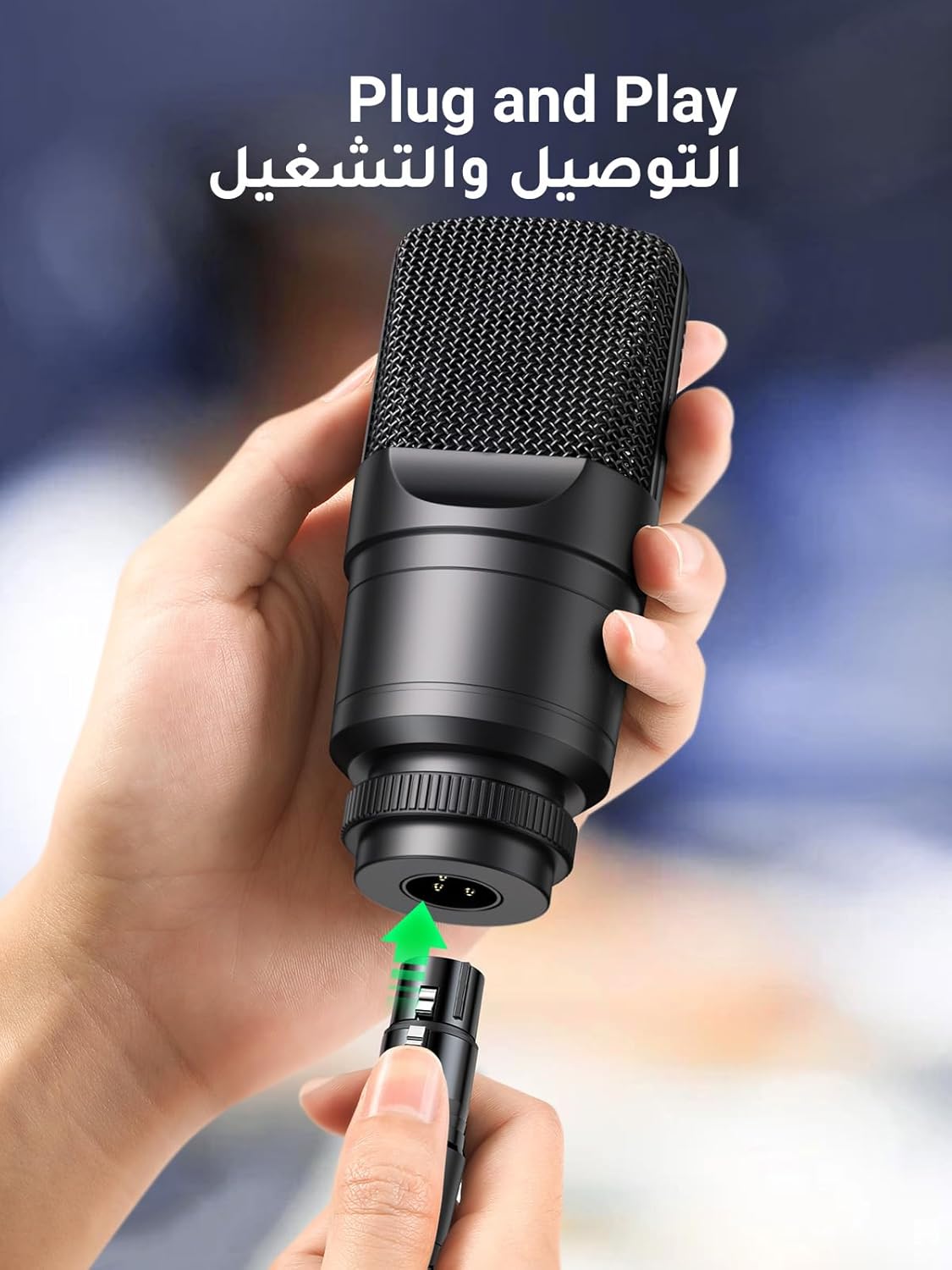 UGREEN XLR Cable, Microphone XLR Male to Female Extension Cable 3M Jack Extender Cord for PA System, Studio Recorder, Amplifier, Mixer, Speaker System, or Professional Recording, Playing Live