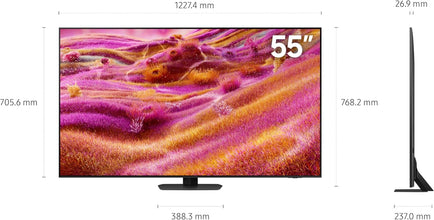 Samsung 55 Inch Neo QLED TV, QN90F, 4K, Mini LED, NQ4 AI Gen3 Processor, 4K AI Upscaling Pro, Glare Free, Neo Quantum HDR+, Samsung Vision AI Smart TV, QA55QN90FAUXZN (2025 - UAE Version)